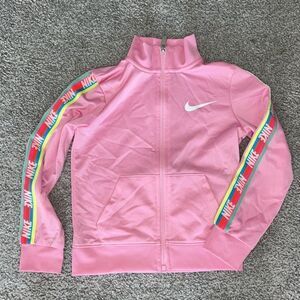 Girls Pink full zipper hooded hoodie sweatshirt jacket kids youth child track 6M